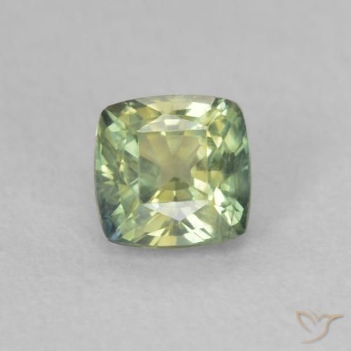 0.50ct Natural Verde amarillento Zafiro, Forma Cojín, VVS-VS