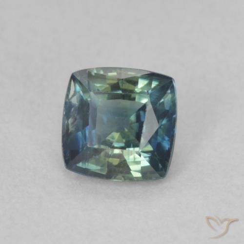 Zafiro Teal Blue natural de 0.53 ct, Forma Cojín, VVS-VS