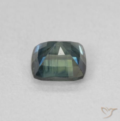 Zafiro Teal Blue natural de 0.53 ct, Forma Cojín, VVS-VS