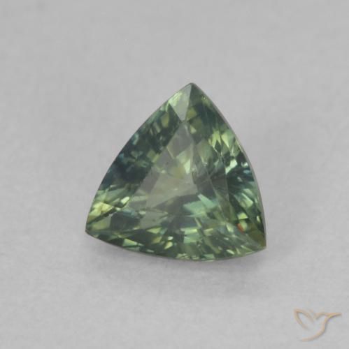Zafiro Verde natural de 0.52 ct, Trillón, VVS-VS