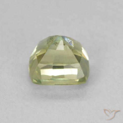 Zafiro Verde salvia claro natural de 0.59 ct, Forma Cojín, VS