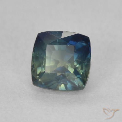 Zafiro Cerceta natural de 0.54 ct, Forma Cojín, VS