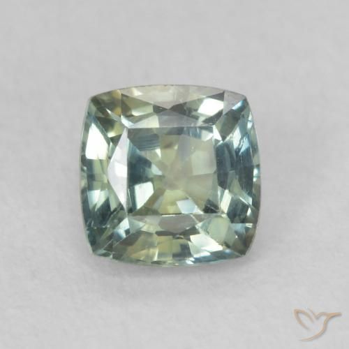 0.55ct Natural Verde amarillento Zafiro, Forma Cojín, VS
