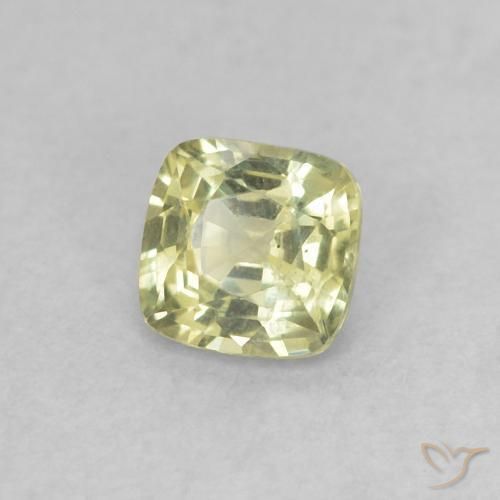 Zafiro Amarillo claro natural de 0.38 ct, Forma Cojín, VS