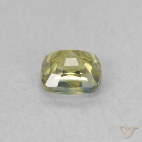 Zafiro Amarillo claro natural de 0.38 ct, Forma Cojín, VS