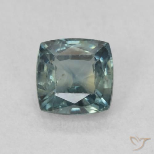 0.65ct Natural Verde azulado Zafiro, Forma Cojín, VS