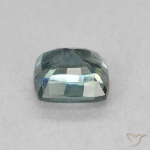 Zafiro Verde azulado natural de 0.65 ct, Forma Cojín, VS