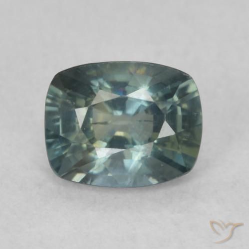 0.73ct Natural Verde azulado Zafiro, Forma Cojín, VS