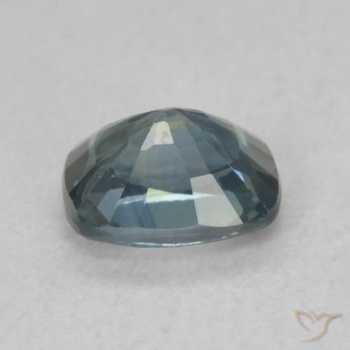 Zafiro Verde azulado natural de 0.73 ct, Forma Cojín, VS