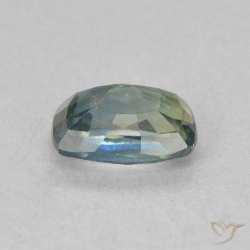 Zafiro Verde amarillento natural de 0.75 ct, Forma Cojín, VS
