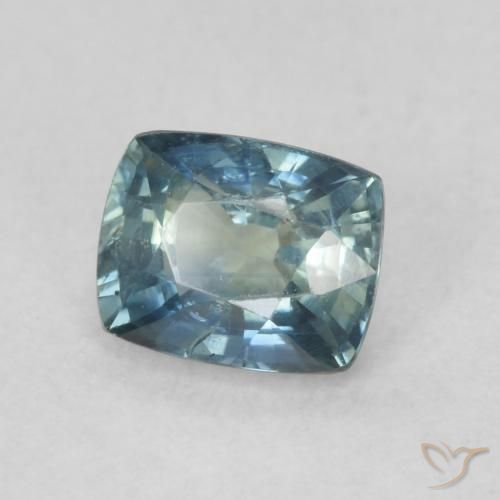 Zafiro Teal Blue natural de 0.85 ct, Forma Cojín, VS