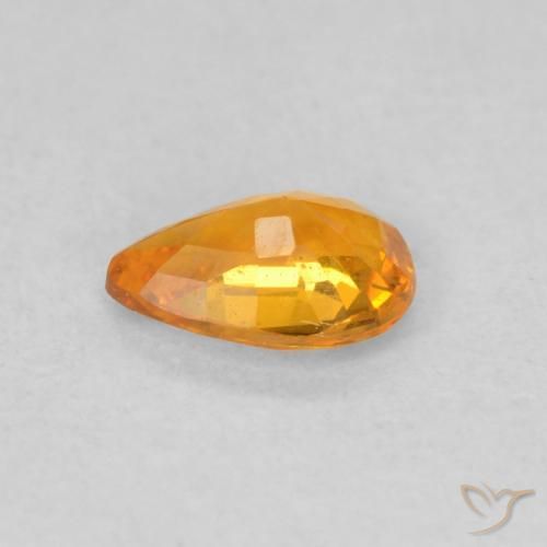 Zafiro Naranja claro natural de 0.48 ct, En forma de pera, VS