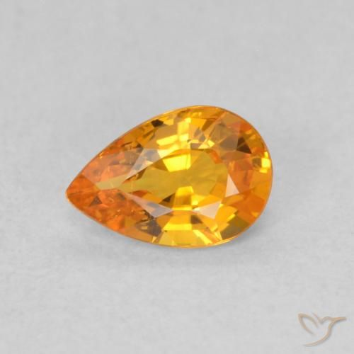 0.52ct Natural Naranja claro Zafiro, En forma de pera, VS