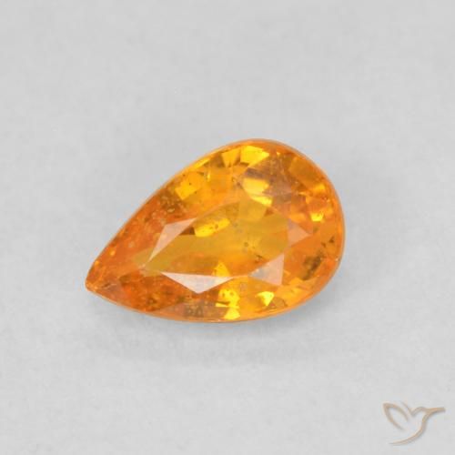 0.56ct Natural Naranja albaricoque Zafiro, En forma de pera, VS