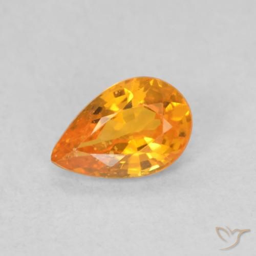 0.50ct Natural Naranja claro Zafiro, En forma de pera, VS