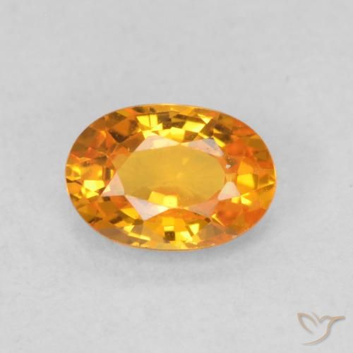 0.68ct Natural Naranja claro Zafiro, Ovalada, VS