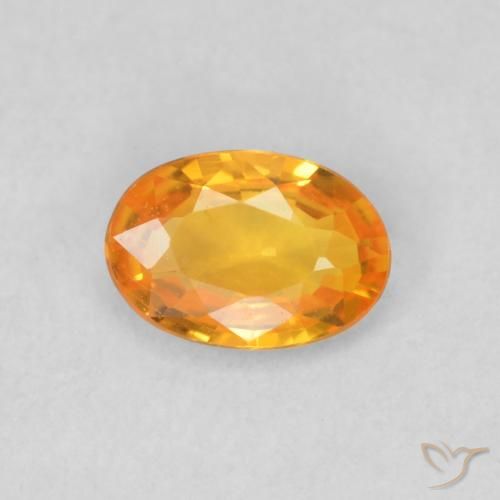 0.53ct Natural Naranja claro Zafiro, Ovalada, VS