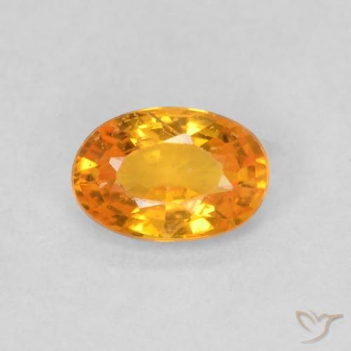 0.54ct Natural Naranja claro Zafiro, Ovalada, VS