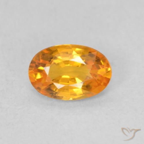 0.55ct Natural Naranja claro Zafiro, Ovalada, VS