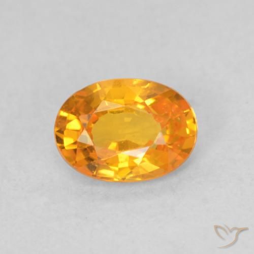 0.59ct Natural Naranja claro Zafiro, Ovalada, VS