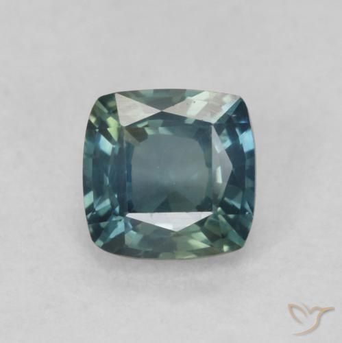 0.74ct Natural Verde azul medio Zafiro, Forma Cojín, VVS-VS