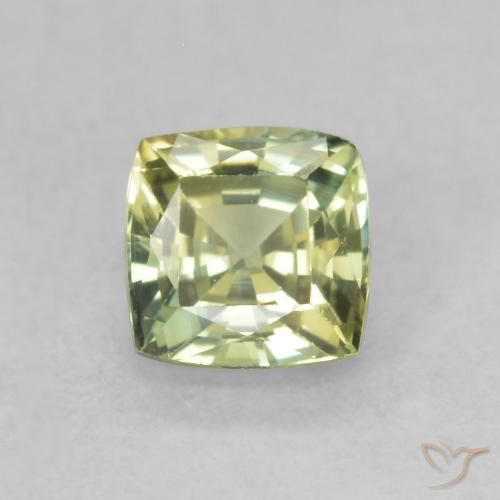 0.71ct Natural Verde Oliva Zafiro, Forma Cojín, VVS-VS