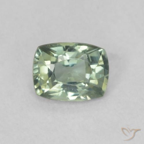 0.47ct Natural Verde bosque claro Zafiro, Forma Cojín, VVS-VS