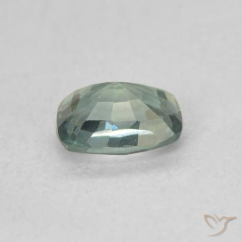 Zafiro Verde bosque claro natural de 0.47 ct, Forma Cojín, VVS-VS