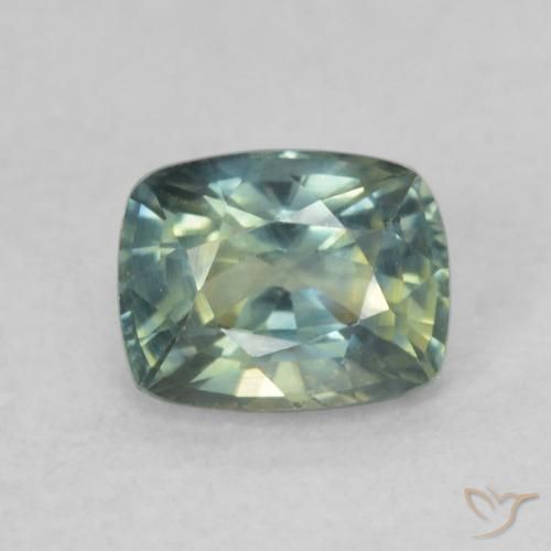 0.82ct Natural Verde-azul Zafiro, Forma Cojín, VVS-VS
