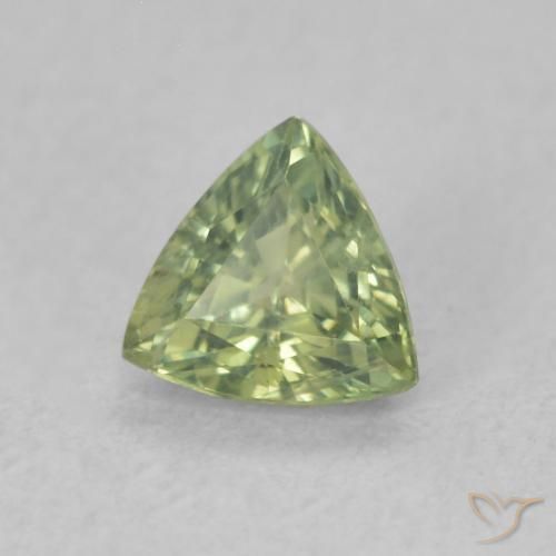 Zafiro Verde cálido natural de 0.55 ct, Trillón, VS