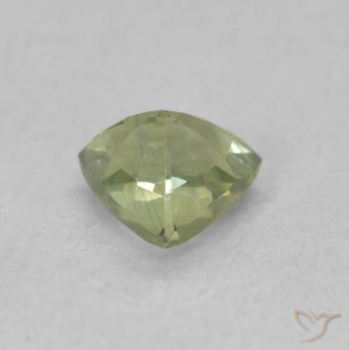 Zafiro Verde cálido natural de 0.55 ct, Trillón, VS