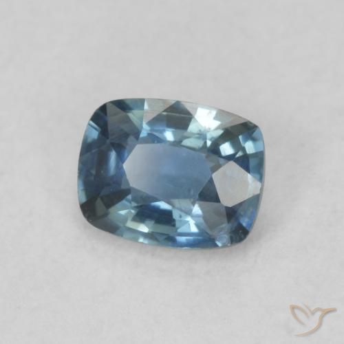 Zafiro Azul marino intenso natural de 0.52 ct, Forma Cojín, VS