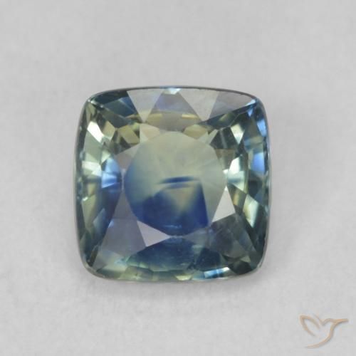 Zafiro multicolor natural de 0,88 ct, corte cojín, VS