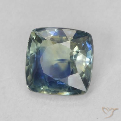 Zafiro multicolor natural de 0,88 ct, corte cojín, VS