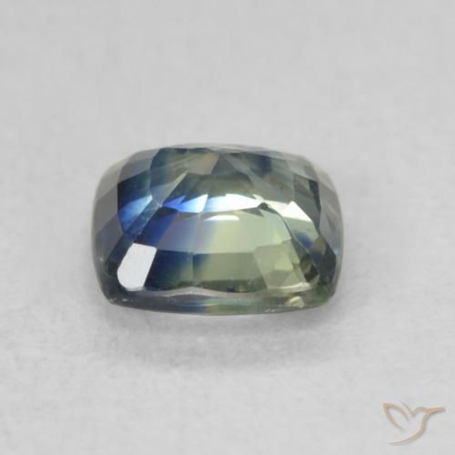 Zafiro multicolor natural de 0,88 ct, corte cojín, VS