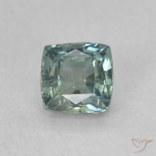 0.65ct Natural Verde azulado Zafiro, Forma Cojín, VS