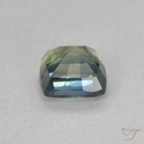 Zafiro Verde azulado natural de 0.65 ct, Forma Cojín, VS