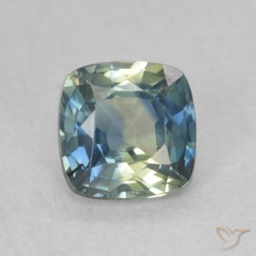0.82ct Natural Multicolor Zafiro, Forma Cojín, VS