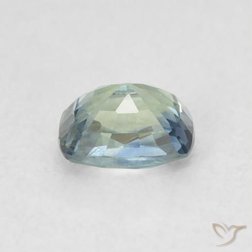Zafiro Verde pálido natural de 0.61 ct, Forma Cojín, VS