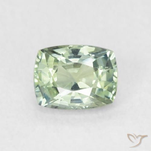 0.64ct Natural Verde salvia claro Zafiro, Forma Cojín, VS