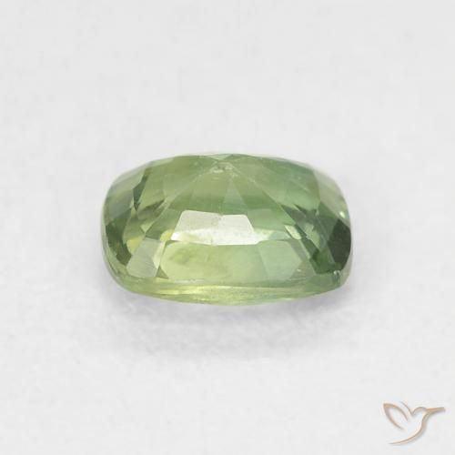 Zafiro Verde bosque natural de 0.67 ct, Forma Cojín, VS