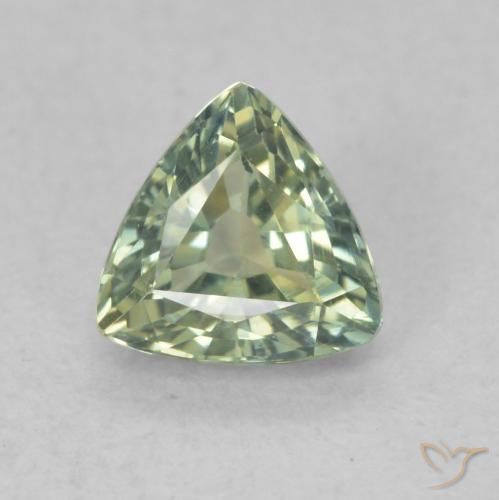 0.76ct Natural Verde salvia claro Zafiro, Trillón, VVS