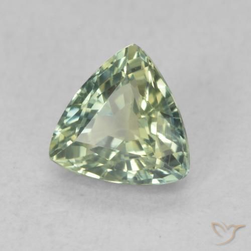 Zafiro Verde salvia claro natural de 0.76 ct, Trillón, VVS