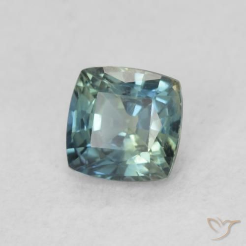 Zafiro Teal Blue natural de 0.54 ct, Forma Cojín, VS