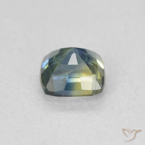 Zafiro Teal Blue natural de 0.54 ct, Forma Cojín, VS