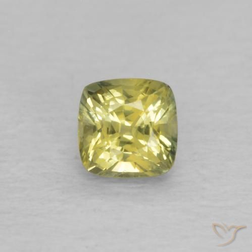 0.42ct Natural Amarillo piña Zafiro, Forma Cojín, VVS-VS