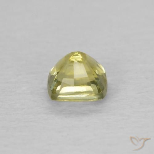Zafiro Amarillo piña natural de 0.42 ct, Forma Cojín, VVS-VS