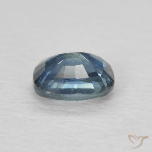 Zafiro Azul marino intenso natural de 0.60 ct, Forma Cojín, VS-SI