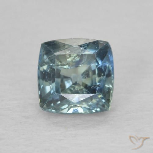 0.76ct Natural Verde-azul Zafiro, Forma Cojín, VS-SI