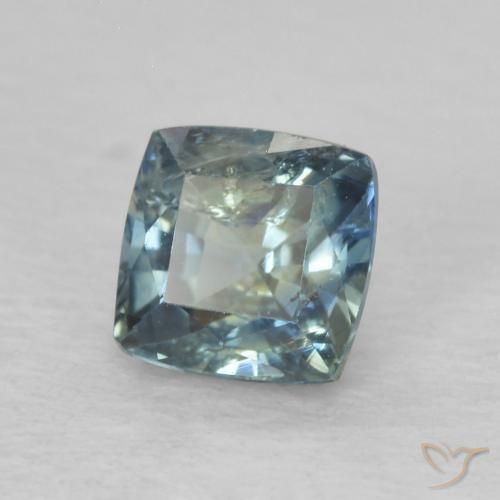 Zafiro Verde-azul natural de 0.76 ct, Forma Cojín, VS-SI